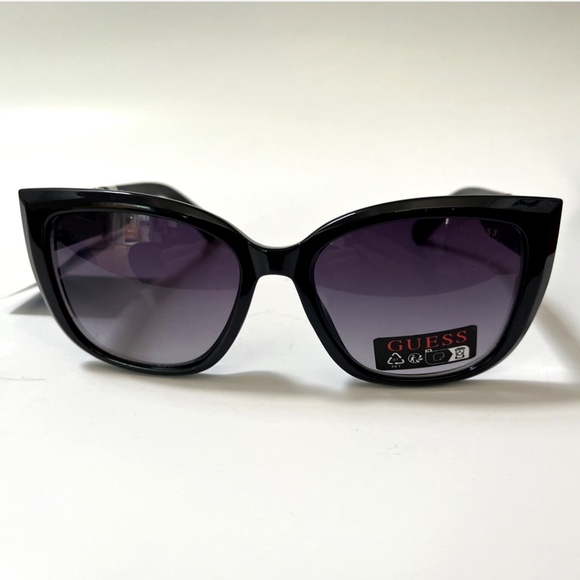 New GUESS Cat Eye Sunglasses GO00051 Acetate Black Embossed Lattice Logo main image 5